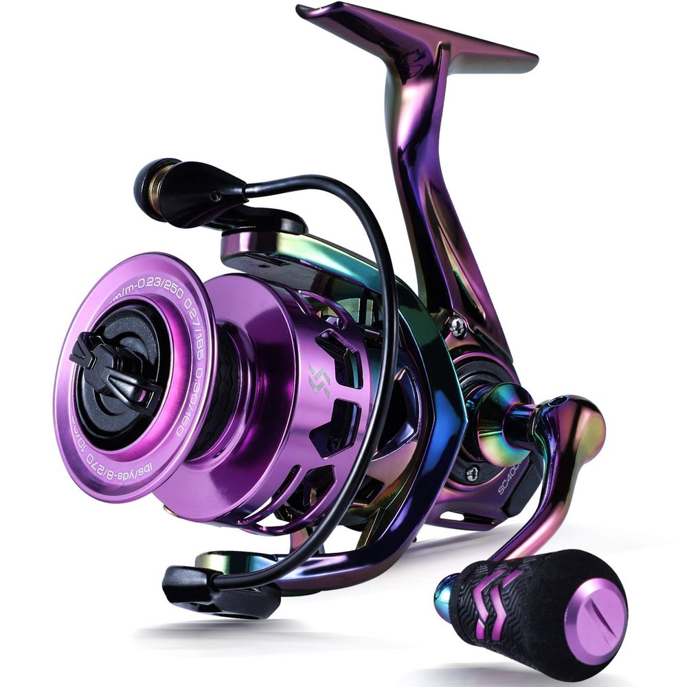 Sougayilang Fishing Reel, Colorful Ultralight Spinning Reels with Graphite Frame 6.0:1 Speed, Over 39 lbs Carbon Drag for Saltwater or Freshwater Fishing- SC3000