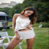 Ekouaer Silk Pajamas Set for Women Satin Backless Lingerie Pjs Cami Top and Shorts Nightwear White view 2