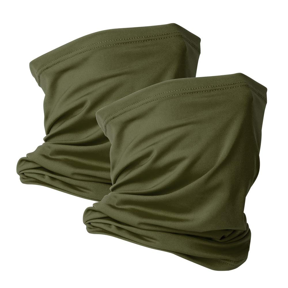 VULKIT 2 Pack Neck Gaiter Face Mask Scarf Reusable Bandanas Tube UV Protection Headwear Balaclava Outdoor Sport for Men and Women Green