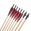 MILAEM 6 pcs 31" Traditional Archery Wooden Arrows Handmade Wood Shaft with 5 inch Turkey Feather and Broadheads for Recurve Bow or Longbow (Color 5) view 1
