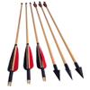 MILAEM 6 pcs 31" Traditional Archery Wooden Arrows Handmade Wood Shaft with 5 inch Turkey Feather and Broadheads for Recurve Bow or Longbow (Color 5) view 2