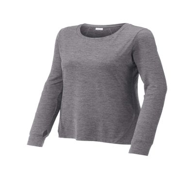 SPORT-TEK Women's Exchange 1.5 Long Sleeve Crew Grey Heather