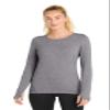 SPORT-TEK Women's Exchange 1.5 Long Sleeve Crew Grey Heather view 3