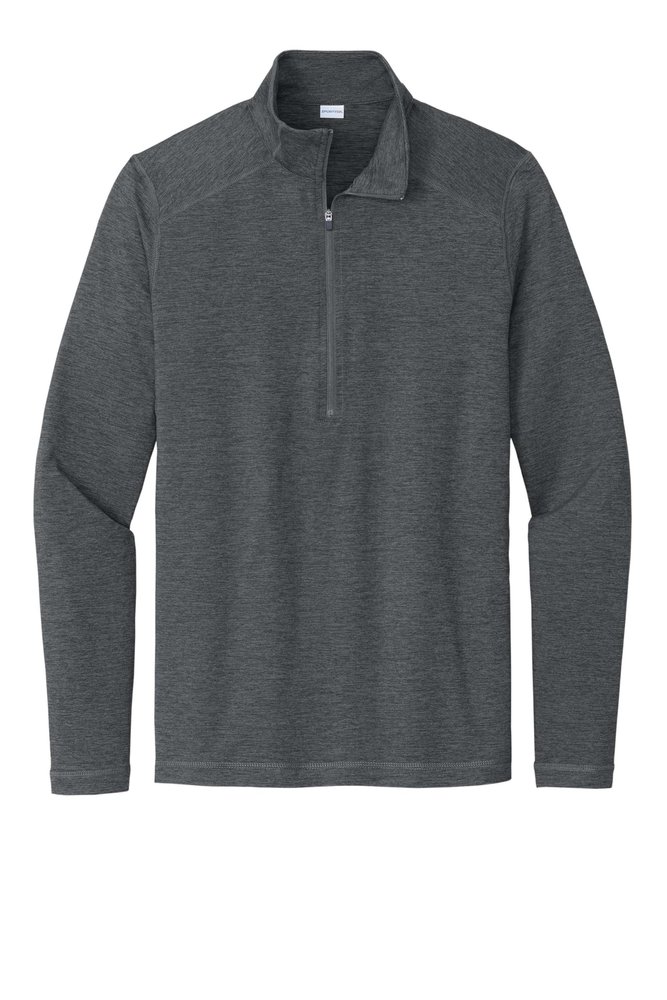 SPORT-TEK Women's Exchange 1.5 Long Sleeve Half Zip, Graphite Heather, X-Small
