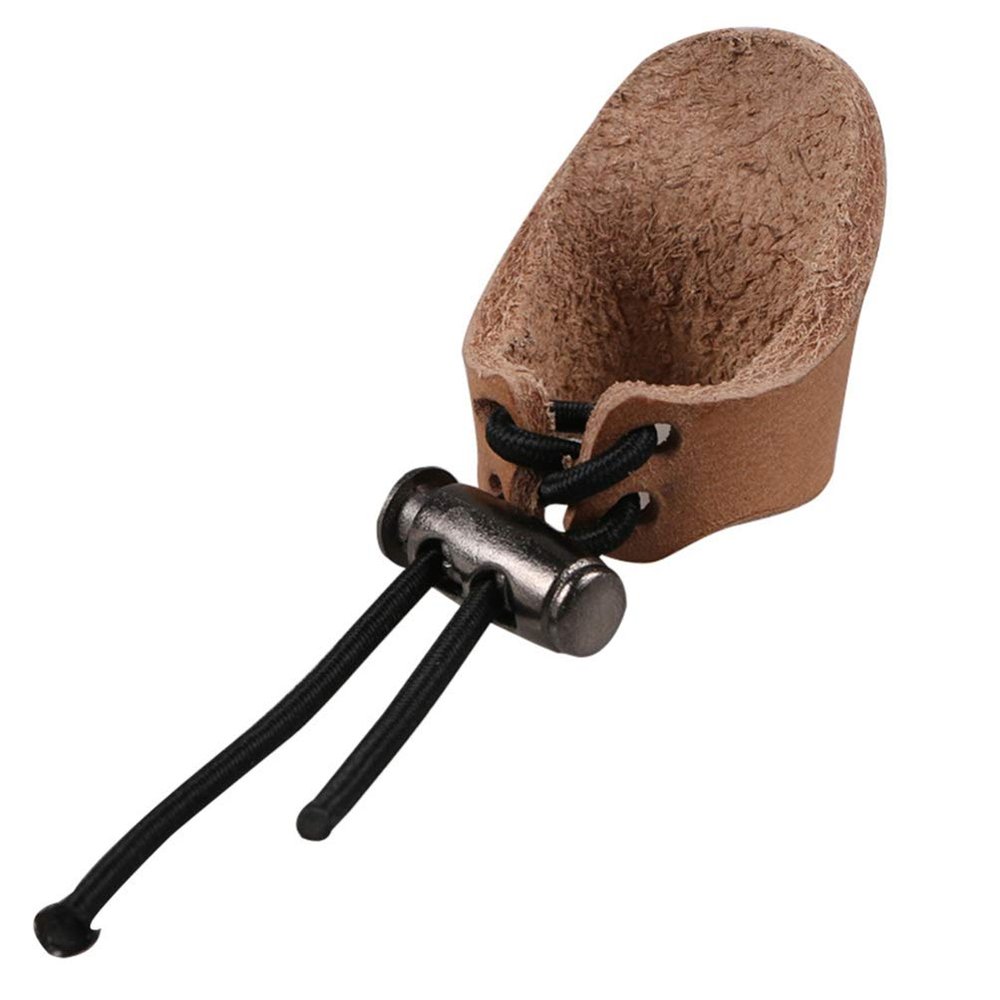 BESPORTBLE Thumb Protector Soft Leather Thumb Ring Archery Finger Saver Guard Leather Finger Protector for Recurve Bows Hunting Thumb Protector Archery Thumb Ring