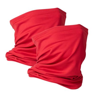 VULKIT 2 Pack Neck Gaiter Face Mask Scarf Reusable Bandanas Tube UV Protection Headwear Balaclava Outdoor Sport for Men and Women Red