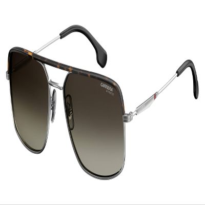 Carrera CA152/S 06LB/HA 60MM Ruthenium/Brown Gradient Square Sunglasses For Men For Women +BUNDLE with ACCESSORY EYEWEAR KIT