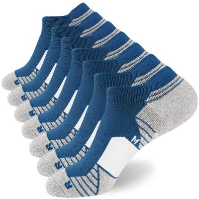 WANDER Men's Athletic Running Socks 7 Pairs Thick Cushion Ankle Socks for Men Sport Low Cut Socks 10-12