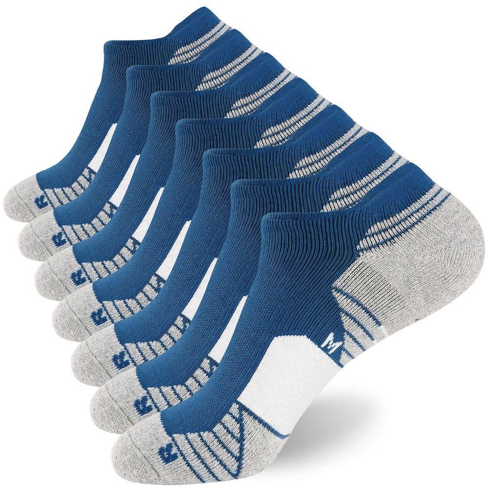 WANDER Men's Athletic Running Socks 7 Pairs Thick Cushion Ankle Socks for Men Sport Low Cut Socks 10-12