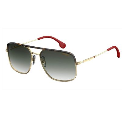 Carrera CA152/S 0RHL/9K 60MM Gold Black/Grey Green Square Sunglasses For Men For Women +BUNDLE with ACCESSORY EYEWEAR KIT