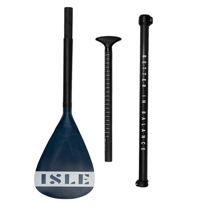 ISLE Stand Up Paddle Board Paddles (3 Piece Carbon Adjustable Shaft w/Nylon Blade)