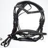 Saddlesworld Padded Dressage Brown Leather Bridle for Horses | Designed with EU Inspired Buckle | Includes Web Reins with Hand Stops view 2