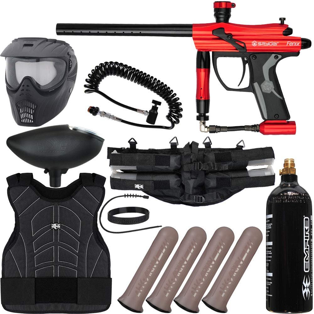 Action Village Kingman Spyder Fenix Light Gunner Paintball Gun Package Kit (Red)