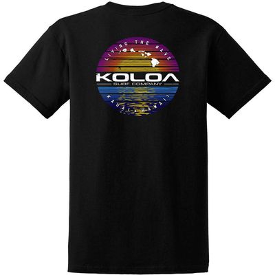 Koloa Surf Reflecting Ocean Logo Heavy Cotton T-Shirt-2XL-Black