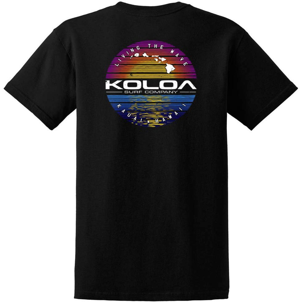 Koloa Surf Reflecting Ocean Logo Heavy Cotton T-Shirt-2XL-Black