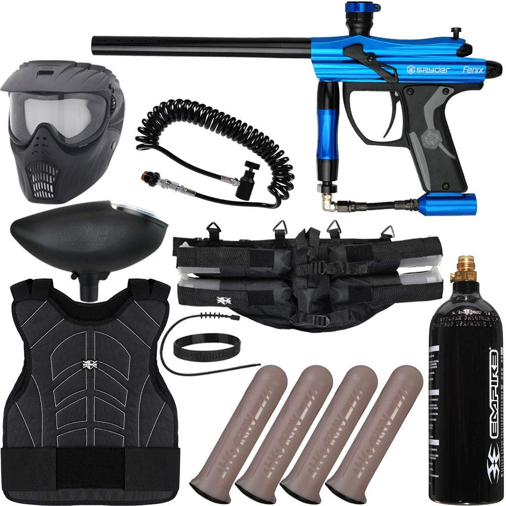 Action Village Kingman Spyder Fenix Light Gunner Paintball Gun Package Kit (Blue)