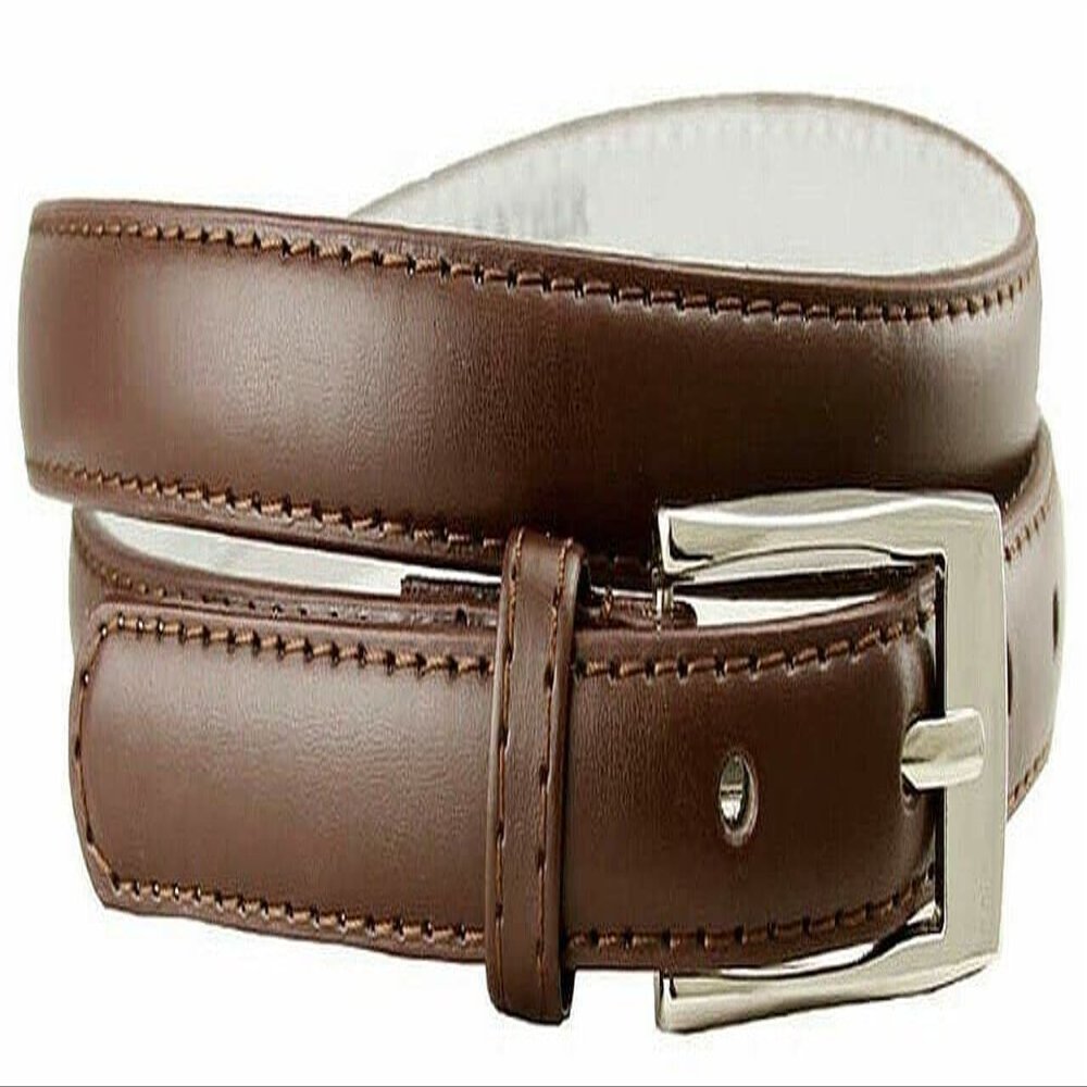 7055 Women's Betls Ladies Fashion Skinny Soft Dress Casual Leather Belt 3/4"(19mm) wide (Brown, L)