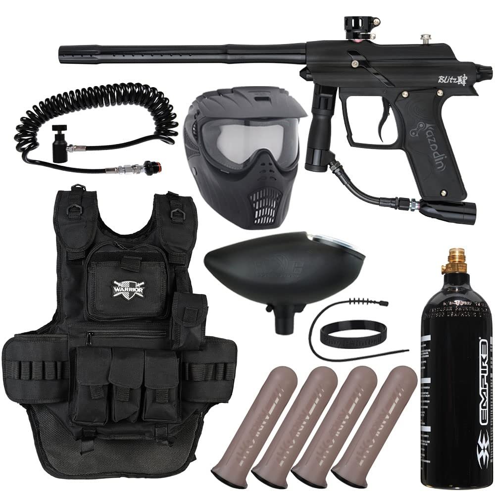 Action Village Azodin Blitz 4 Heavy Gunner Paintball Gun Package Kit (Dust Black/Polished Black)