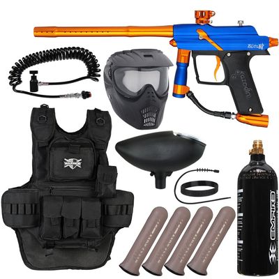 Action Village Azodin Blitz 4 Heavy Gunner Paintball Gun Package Kit (Dust Blue/Polished Orange)