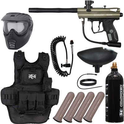 Action Village Kingman Spyder Victor Heavy Gunner Paintball Gun Package Kit (Olive Green)