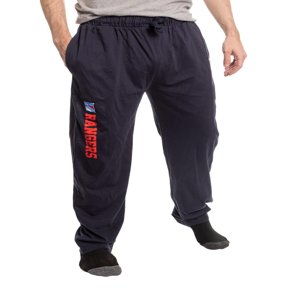 Calhoun NHL Mens Lightweight Cotton Jersey Lounge Pants (New York Rangers, Medium)