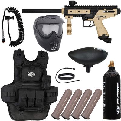 Action Village Tippmann Cronus Basic & Tactical Heavy Gunner Paintball Gun Package Kit (Basic - Tan/Black)