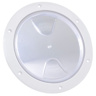 Five Oceans 5" Boat Hatch, Marine Round Inspection Deck Plate Hatch with Detachable Clear Lid, UV-Resistant ABS White Plastic, for Pontoon, Fishing Boat, Bass Boat, Yacht, RVs, Caravan - FO4464