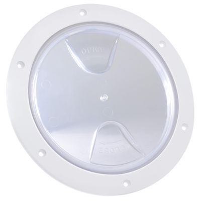 Five Oceans 6" Boat Hatch, Marine Round Inspection Deck Plate Hatch with Detachable Clear Lid, UV-Resistant ABS White Plastic, for Pontoon, Fishing Boat, Bass Boat, Yacht, RVs, Caravan - FO4465