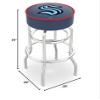 Officially Licensed NHL 25" L7C1 Seattle Kraken Double-Ring Chrome Swivel Bar Stool view 2