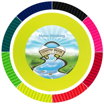 Country Brook Design - Hot Yellow Reflective Nylon Webbing (3/4 Inch, 50 Yards)