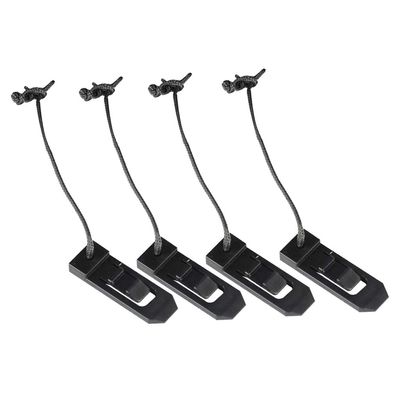 4 Pieces Surfboard Surfing Fins Clip Skeg Lock Fin Buckle Accessaries Black