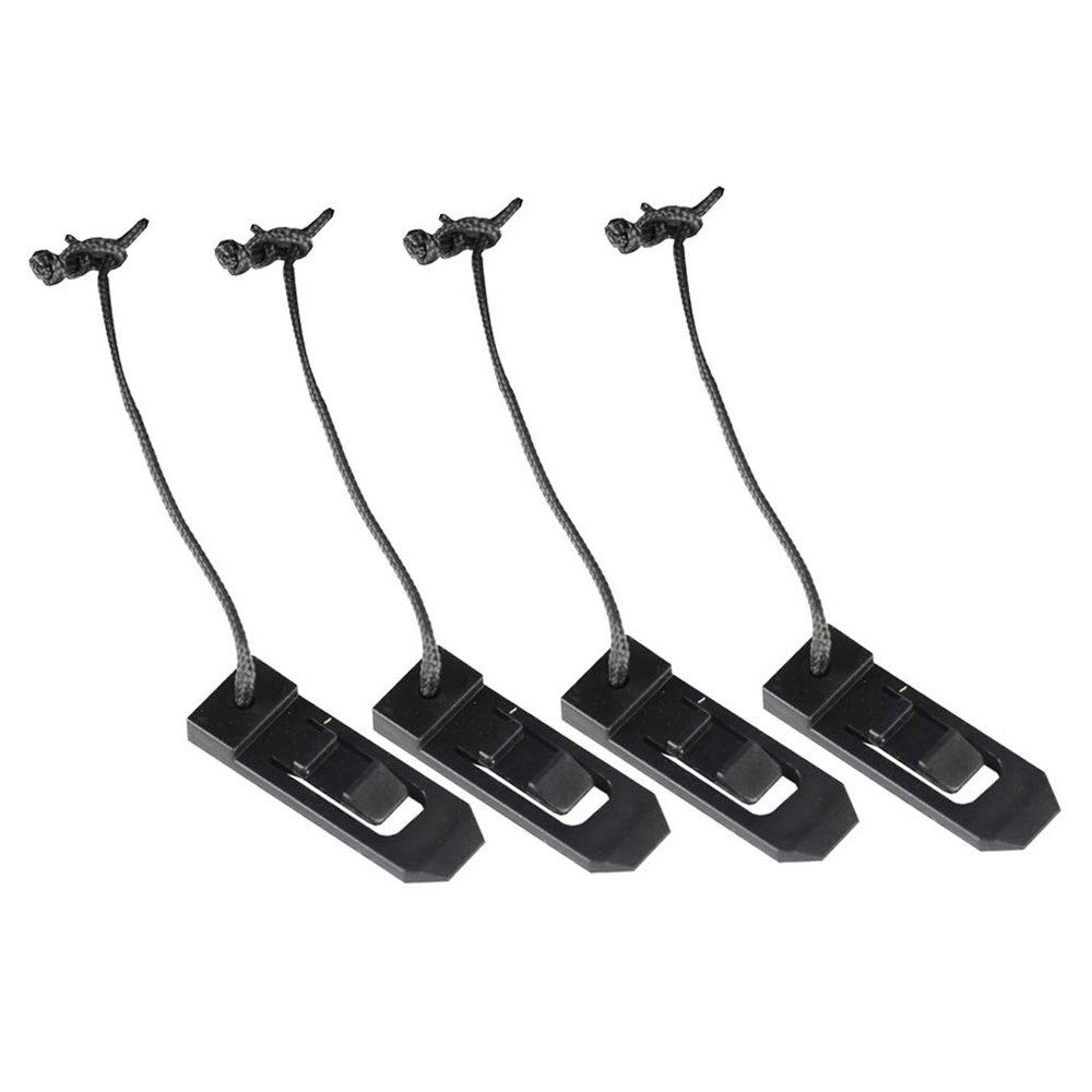 4 Pieces Surfboard Surfing Fins Clip Skeg Lock Fin Buckle Accessaries Black