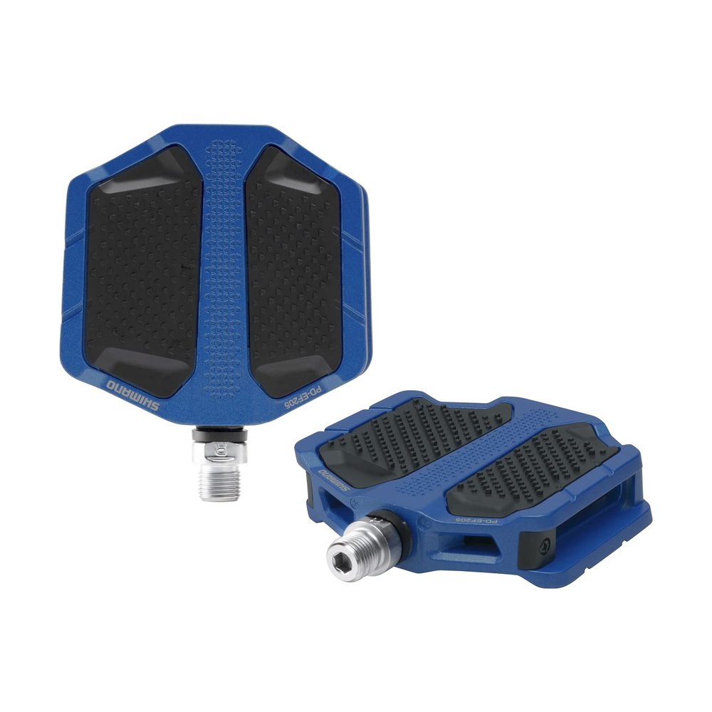 SHIMANO PD- EF205 Everyday Riding Flat Pedal, Blue, One Size