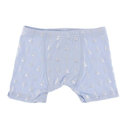 KicKee Boys Boxer Brief Underwear, Silky Soft Printed Boxer Briefs for Your Little Man, Lightweight and Breathable For All Day Comfort (Frost Silver Trees - 2T-3T)