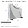 Rilime Exercise Bike Cover, Upright Cycling Protective Stationary Bike Covers Outdoor Storage Waterproof Dustproof Bicycle Cover Ideal for Indoor and Outdoor Fitness(Silver) view 2