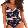 Hilor Women's One Piece Swimsuits Front Twist Swimwear V Neck Shirred Bathing Suit Monokini Chrysanthemum 8 view 2