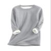 PEHMEA Women's Winter Warm Sherpa Lined Fleece Sweatshirt Crewneck Sport Pullover Loungewear Tops(Light Grey-XL) view 1