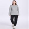 PEHMEA Women's Winter Warm Sherpa Lined Fleece Sweatshirt Crewneck Sport Pullover Loungewear Tops(Light Grey-XL) view 3