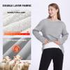 PEHMEA Women's Winter Warm Sherpa Lined Fleece Sweatshirt Crewneck Sport Pullover Loungewear Tops(Light Grey-XL) view 4