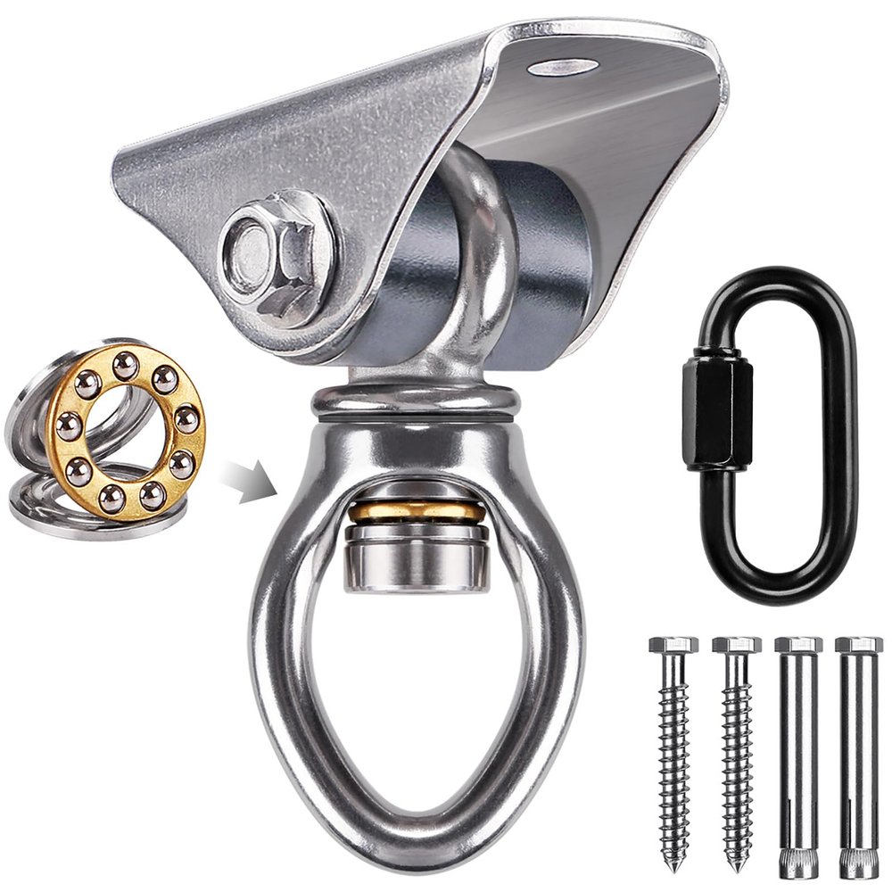Stainless Steel Heavy Bag Hanger with Bearing 1000 LB Capacity Punching Bag Ceiling Mount Boxing Bag Holder with 360 Swivel Swing Hook