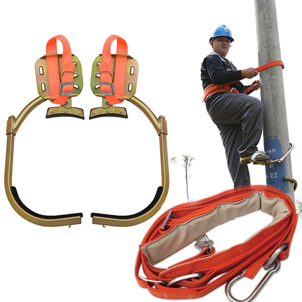 GBHJJ Pole Climbing Spikes, Climbing Trees Artifact Electrician Wooden Pole Foot Buckle, Durable, Suitable for Hunting Observation, Fruit Picking.,350Model