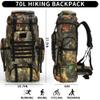 W WINTMING Hiking Backpack for Men 70L/100L Camping Backpack Military Rucksack Molle 3 Days Assault Pack for Climbing view 2