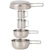 BESPORTBLE Picnic Tools Camping Tableware Stainless Steel Cup and Pot Camping Skillet BBQ Kits Barbecue Picnic Cup Tableware Frying Foldable Cooking Pot 5 Piece Set Bowl view 1