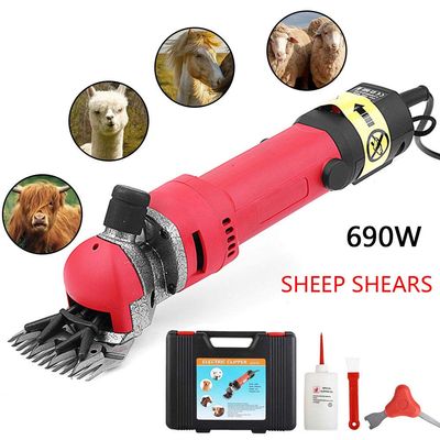 GBHJJ 690W Sheep Shears Professional, Electric Farm Supplies Animal Grooming Shearing Clipper Sheep Goat Shears Electric Clippers (Red)