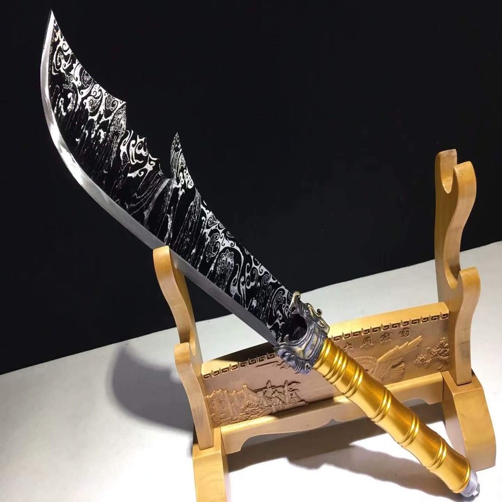 Guandao,Kwan Dao,War Sword,High Carbon Steel Blade,Leather Scabbard,Length 68inch