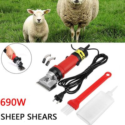 690W Sheep Shears Professional Heavy Duty Electric Shearing Clippers with 6 Speed, for Shaving Fur Wool in Sheep, Goats (Red)