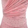 Women Figure Skating Dress Competition Costume Rhythmic Shiny Rhinestones Cracked Ice Skating Leotard Dress Pink view 4