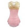 Women Figure Skating Dress Competition Costume Rhythmic Shiny Rhinestones Cracked Ice Skating Leotard Dress Pink view 3
