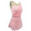 Women Figure Skating Dress Competition Costume Rhythmic Shiny Rhinestones Cracked Ice Skating Leotard Dress Pink view 2