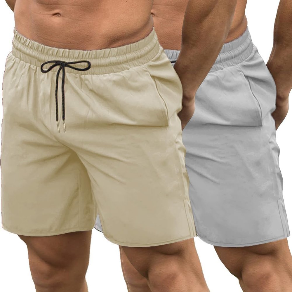 COOFANDY Mens 2 Pack Athletic Shorts 7 Inch Quick Dry Breathable Lightweight Gym Workout Shorts with Pockets